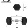 RitFit 5-650 LBS PVC Encased Hex Dumbbell Sets with Optional Rack for Home Gym, Hand weight with Chrome Handle for Strength Training, Workouts(2X5LBS)