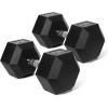 RitFit 5-650 LBS PVC Encased Hex Dumbbell Sets with Optional Rack for Home Gym, Hand weight with Chrome Handle for Strength Training, Workouts(2X60LBS)