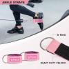 RitFit 7 Pcs Barbell Squat Pad Set, with Resistance Band, 2 Safety Straps, 2 Gym Ankle Straps & Carry Bag, Upgraded Neck & Shoulder Protective Pad Support for Squats, Lunges & Hip Thrust (Pink/Black)(Pink)