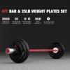 RitFit Barbell Weight Set – 4/6FT Olympic Barbell with Weight Plates (55-275LB Total) – Weightlifting Equipment for Squats, Curls, Deadlifts, Presses, Hip Thrusts(Silver/Red)