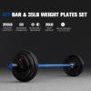 RitFit Barbell Weight Set – 4/6FT Olympic Barbell with Weight Plates (55-275LB Total) – Weightlifting Equipment for Squats, Curls, Deadlifts, Presses, Hip Thrusts(Black/Blue)