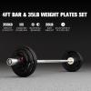 RitFit Barbell Weight Set – 4/6FT Olympic Barbell with Weight Plates (55-275LB Total) – Weightlifting Equipment for Squats, Curls, Deadlifts, Presses, Hip Thrusts(Silver)