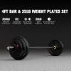 RitFit Barbell Weight Set – 4/6FT Olympic Barbell with Weight Plates (55-275LB Total) – Weightlifting Equipment for Squats, Curls, Deadlifts, Presses, Hip Thrusts(Black)
