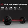 RitFit Barbell Weight Set – 4/6FT Olympic Barbell with Weight Plates (55-275LB Total) – Weightlifting Equipment for Squats, Curls, Deadlifts, Presses, Hip Thrusts(Black/Red)