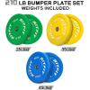 RitFit Color Coded Olympic Bumper Plate for Barbell – 2-Inch Weight Plates With Steel Insert, Rubber Weights for Strength Training in Home Gym(210 Set)