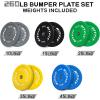 RitFit Color Coded Olympic Bumper Plate for Barbell – 2-Inch Weight Plates With Steel Insert, Rubber Weights for Strength Training in Home Gym(260 Set)
