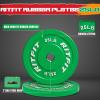 RitFit Color Coded Olympic Bumper Plate for Barbell – 2-Inch Weight Plates With Steel Insert, Rubber Weights for Strength Training in Home Gym(2X25LB)