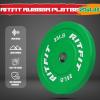 RitFit Color Coded Olympic Bumper Plate for Barbell – 2-Inch Weight Plates With Steel Insert, Rubber Weights for Strength Training in Home Gym(2X25LB)