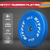 RitFit Color Coded Olympic Bumper Plate for Barbell – 2-Inch Weight Plates With Steel Insert, Rubber Weights for Strength Training in Home Gym(2X45LB)