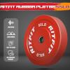 RitFit Color Coded Olympic Bumper Plate for Barbell – 2-Inch Weight Plates With Steel Insert, Rubber Weights for Strength Training in Home Gym(2X55LB)