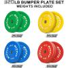 RitFit Color Coded Olympic Bumper Plate for Barbell – 2-Inch Weight Plates With Steel Insert, Rubber Weights for Strength Training in Home Gym(320 Set)