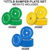 RitFit Color Coded Olympic Bumper Plate for Barbell – 2-Inch Weight Plates With Steel Insert, Rubber Weights for Strength Training in Home Gym(420 Set)