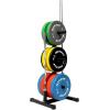 RitFit Horizontal/Vertical Weight Plates Rack, Weight Storage Rack with Barbell Bumper Weight Plates Holder for 2-Inch Weight Plates, Olympic Bar Storage Rack with Handle and Rolling Wheels(Vertical)