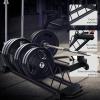 RitFit Horizontal/Vertical Weight Plates Rack, Weight Storage Rack with Barbell Bumper Weight Plates Holder for 2-Inch Weight Plates, Olympic Bar Storage Rack with Handle and Rolling Wheels(Horizontal)