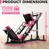 RitFit Leg Press Hack Squat Machine, Professional Adjustable Leg Press Machine for Home Gym with Linear Bearing, Specialty Hack Squat Machine for Full Lower Body Workout with Weight Storage Posts(Pink)