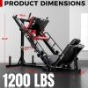 RitFit Leg Press Hack Squat Machine, Professional Adjustable Leg Press Machine for Home Gym with Linear Bearing, Specialty Hack Squat Machine for Full Lower Body Workout with Weight Storage Posts(Red)