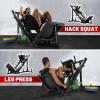 RitFit Leg Press Hack Squat Machine, Professional Adjustable Leg Press Machine for Home Gym with Linear Bearing, Specialty Hack Squat Machine for Full Lower Body Workout with Weight Storage Posts(Black)