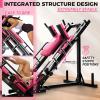 RitFit Leg Press Hack Squat Machine, Professional Adjustable Leg Press Machine for Home Gym with Linear Bearing, Specialty Hack Squat Machine for Full Lower Body Workout with Weight Storage Posts(Pink)