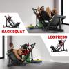 RitFit Leg Press Hack Squat Machine, Professional Adjustable Leg Press Machine for Home Gym with Linear Bearing, Specialty Hack Squat Machine for Full Lower Body Workout with Weight Storage Posts(Red)