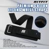 RitFit Lifting Wraps, Wrist Straps for Weightlifting, Wrist Support for Working Out, Bodybuilding, MMA, Powerlifting, Strength Training, Men & Women(BLACK)