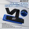 RitFit Lifting Wraps, Wrist Straps for Weightlifting, Wrist Support for Working Out, Bodybuilding, MMA, Powerlifting, Strength Training, Men & Women(BLUE)