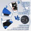 RitFit Lifting Wraps, Wrist Straps for Weightlifting, Wrist Support for Working Out, Bodybuilding, MMA, Powerlifting, Strength Training, Men & Women(BLUE)