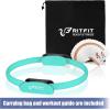 RitFit Pilates Ring Circle – 14 Inch Magic Fitness Circle for Toning Inner & Outer Thighs, Bonus Workout Guide Included(Cyan)