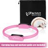 RitFit Pilates Ring Circle – 14 Inch Magic Fitness Circle for Toning Inner & Outer Thighs, Bonus Workout Guide Included(Pink)