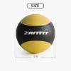 RitFit Weighted Medicine Ball – Non-Slip Rubber Shell & Dual Texture Grip – Workout Exercise Ball for Core Strength, Balance Training, Coordination Fitness – Multiple Weights & Colors(Yellow-2LB)