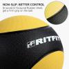 RitFit Weighted Medicine Ball – Non-Slip Rubber Shell & Dual Texture Grip – Workout Exercise Ball for Core Strength, Balance Training, Coordination Fitness – Multiple Weights & Colors(Yellow-2LB)
