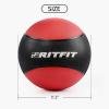 RitFit Weighted Medicine Ball – Non-Slip Rubber Shell & Dual Texture Grip – Workout Exercise Ball for Core Strength, Balance Training, Coordination Fitness – Multiple Weights & Colors(6lb+8lb+10lb+12lb)