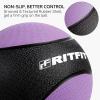 RitFit Weighted Medicine Ball – Non-Slip Rubber Shell & Dual Texture Grip – Workout Exercise Ball for Core Strength, Balance Training, Coordination Fitness – Multiple Weights & Colors(Purple-10LB)