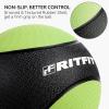 RitFit Weighted Medicine Ball – Non-Slip Rubber Shell & Dual Texture Grip – Workout Exercise Ball for Core Strength, Balance Training, Coordination Fitness – Multiple Weights & Colors(Grass Green-6LB)