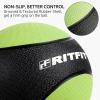 RitFit Weighted Medicine Ball – Non-Slip Rubber Shell & Dual Texture Grip – Workout Exercise Ball for Core Strength, Balance Training, Coordination Fitness – Multiple Weights & Colors(6lb+8lb+10lb)