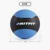RitFit Weighted Medicine Ball – Non-Slip Rubber Shell & Dual Texture Grip – Workout Exercise Ball for Core Strength, Balance Training, Coordination Fitness – Multiple Weights & Colors(Blue-8LB)