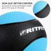 RitFit Weighted Medicine Ball – Non-Slip Rubber Shell & Dual Texture Grip – Workout Exercise Ball for Core Strength, Balance Training, Coordination Fitness – Multiple Weights & Colors(Aqua-4LB)
