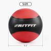 RitFit Weighted Medicine Ball – Non-Slip Rubber Shell & Dual Texture Grip – Workout Exercise Ball for Core Strength, Balance Training, Coordination Fitness – Multiple Weights & Colors(Red-12LB)