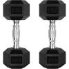 RitFit 5-300LBS Rubber Encased Hex Dumbbell Sets with Optional Rack for Home Gym, Coated Hand Weights for Strength Training, Workouts(2 X 20 LBS)