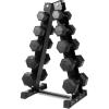 RitFit 5-650 LBS PVC Encased Hex Dumbbell Sets with Optional Rack for Home Gym, Hand weight with Chrome Handle for Strength Training, Workouts((10+15+20+25+30) 200LBS SET)