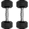 RitFit 5-650 LBS PVC Encased Hex Dumbbell Sets with Optional Rack for Home Gym, Hand weight with Chrome Handle for Strength Training, Workouts(2X15LBS)