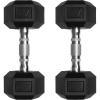 RitFit 5-650 LBS PVC Encased Hex Dumbbell Sets with Optional Rack for Home Gym, Hand weight with Chrome Handle for Strength Training, Workouts(2X20LBS)
