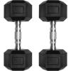 RitFit 5-650 LBS PVC Encased Hex Dumbbell Sets with Optional Rack for Home Gym, Hand weight with Chrome Handle for Strength Training, Workouts(2X25LBS)