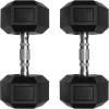 RitFit 5-650 LBS PVC Encased Hex Dumbbell Sets with Optional Rack for Home Gym, Hand weight with Chrome Handle for Strength Training, Workouts(2X35LBS)