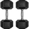 RitFit 5-650 LBS PVC Encased Hex Dumbbell Sets with Optional Rack for Home Gym, Hand weight with Chrome Handle for Strength Training, Workouts(2X40LBS)