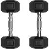 RitFit 5-650 LBS PVC Encased Hex Dumbbell Sets with Optional Rack for Home Gym, Hand weight with Chrome Handle for Strength Training, Workouts(2X5LBS)