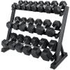 RitFit 5-650 LBS PVC Encased Hex Dumbbell Sets with Optional Rack for Home Gym, Hand weight with Chrome Handle for Strength Training, Workouts((5+10+15+20+25+30+35+40+45)450LBS SET)