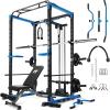 RitFit All-in-One Squat Rack for Home Gym, PPC02C Multi-Function 1000 LBS Capacity Power Cage with LAT Pulldown, Pulley System, Dip Bar, Landmine & More Power Rack Attachments, Package