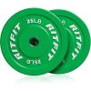 RitFit Color Coded Olympic Bumper Plate for Barbell – 2-Inch Weight Plates With Steel Insert, Rubber Weights for Strength Training in Home Gym(2X25LB)