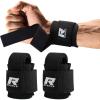 RitFit Lifting Wraps, Wrist Straps for Weightlifting, Wrist Support for Working Out, Bodybuilding, MMA, Powerlifting, Strength Training, Men & Women(BLACK)