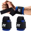 RitFit Lifting Wraps, Wrist Straps for Weightlifting, Wrist Support for Working Out, Bodybuilding, MMA, Powerlifting, Strength Training, Men & Women(BLUE)